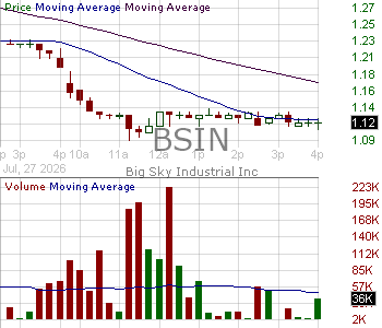 BSIN - Big Sky Industrial Inc. 15 minute intraday candlestick chart ~15 minute delay