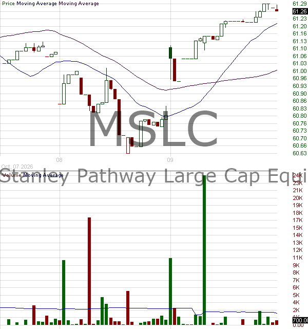 MSLC - Morgan Stanley Pathway Large Cap Equity ETF 15 minute intraday candlestick chart ~15 minute delay