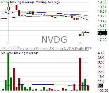NVDG - Leverage Shares 2X Long NVDA Daily ETF 15 minute intraday candlestick chart ~15 minute delay