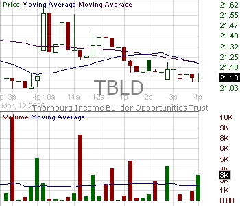 TBLD - Thornburg Income Builder Opportunities Trust - Closed End Fund 15 minute intraday candlestick chart ~15 minute delay