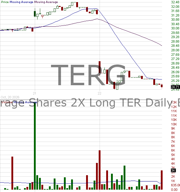 TERG - Leverage Shares 2X Long TER Daily ETF 15 minute intraday candlestick chart ~15 minute delay