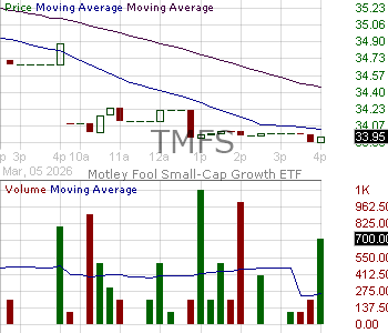 TMFS - Motley Fool Small-Cap Growth ETF 15 minute intraday candlestick chart ~15 minute delay