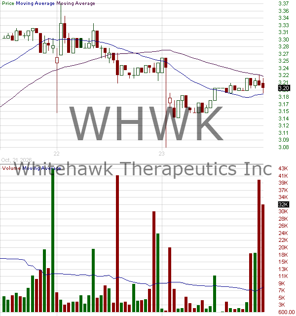 WHWK - Whitehawk Therapeutics Inc. 15 minute intraday candlestick chart ~15 minute delay